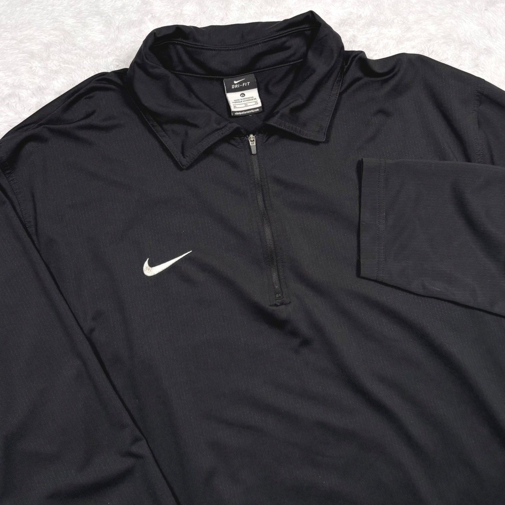 Nike Dri-FIT 1/4 Zip Pullover Mens XL Black Long Slv Hyperwarm Runinng Training